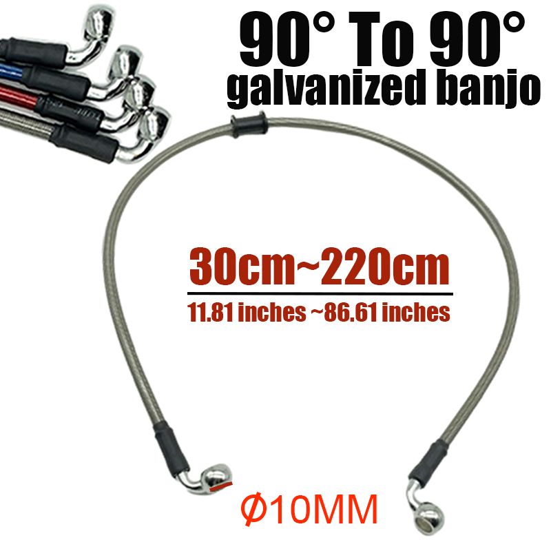 Brake Line Motorcycle - 10Mm 90 Graden Motorfiets Crossmotor Gevlochten