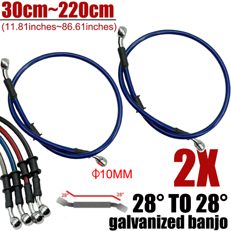 Motorcycle Brake Cable - 2X Universeel 30cm-220cm 28 ° Motorfiets