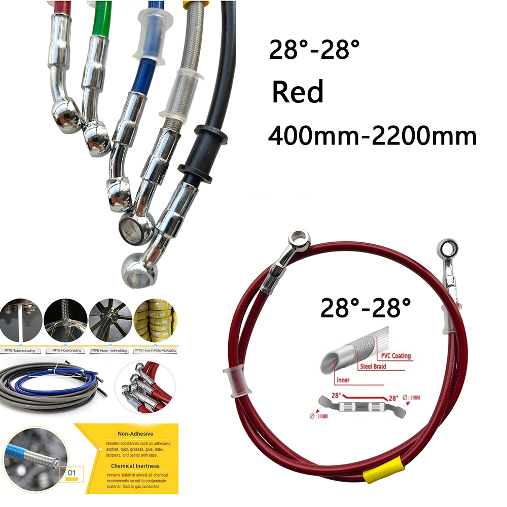 Motorcycle Brake Cable - 28-28 Rode Universele Motorfiets Hydraulische Remleiding