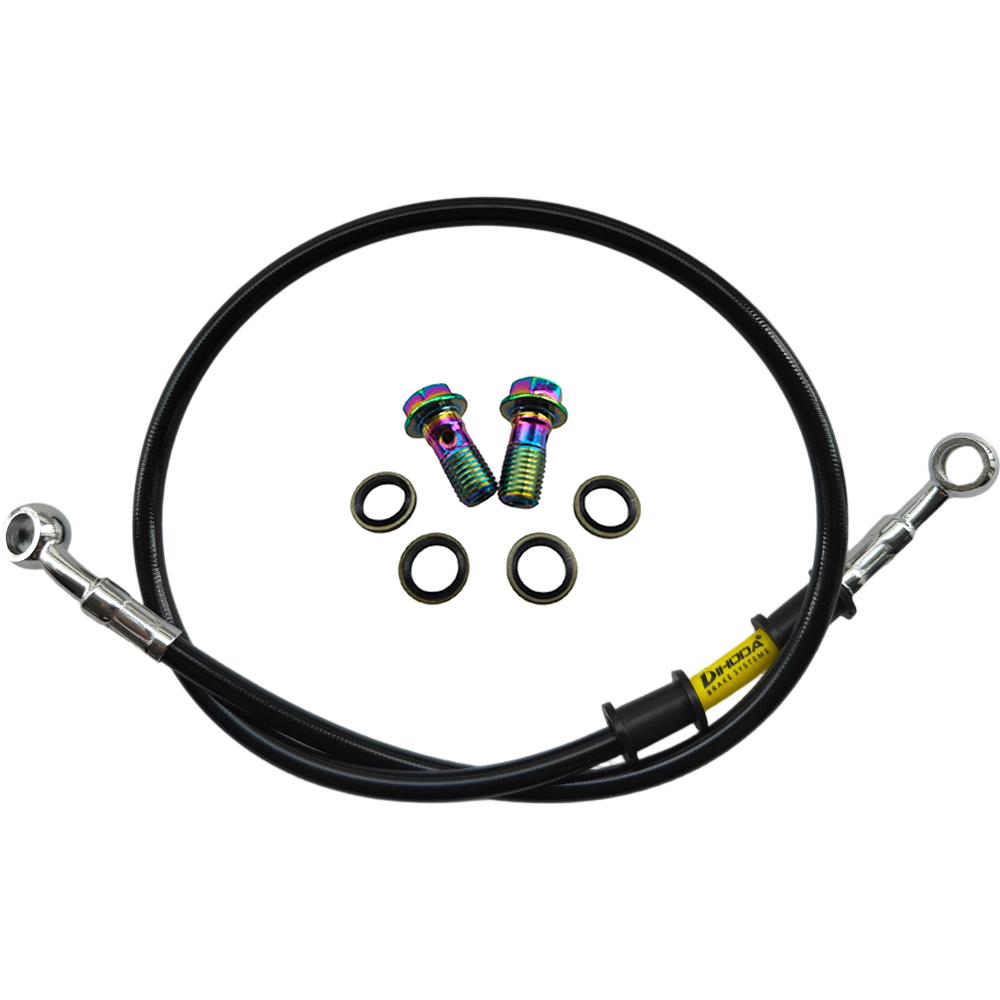 28 ° -28 °   Zwart Gevlochten  - Brake Line Motorcycle recensie en prijs