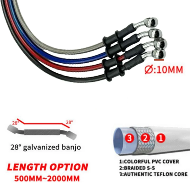 Zilver 30 cm tot 220 cm 28 °   - Motorcycle Brake Cable recensie en prijs