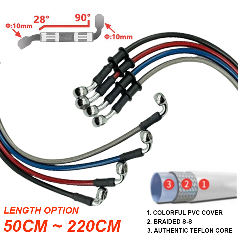 Zilver 30 cm tot 220 cm 28 ° - - Brake Line Motorcycle recensie en prijs